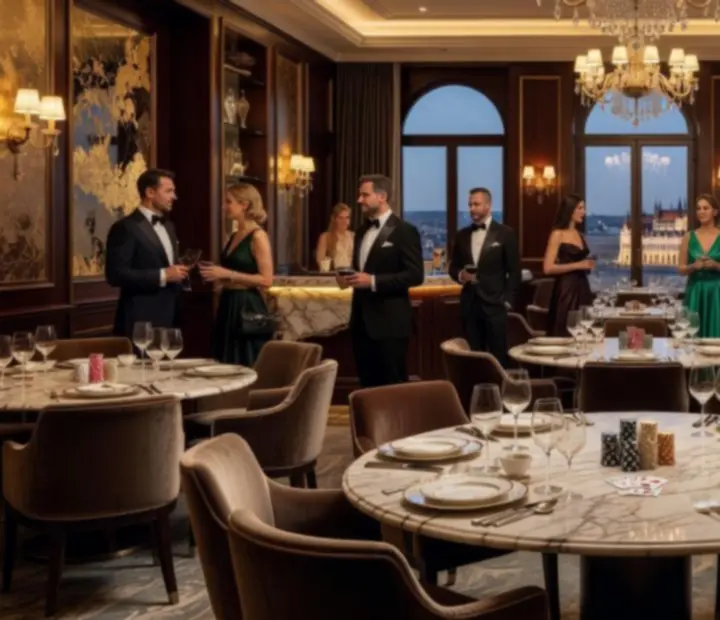 Elegáns offline pókerest luxus éttermi környezetben