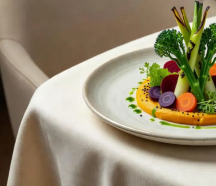 Elegáns vegetáriánus és vegán gourmet tálalás